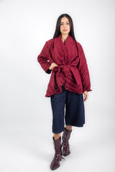 Sculpt Blouse -Wine red